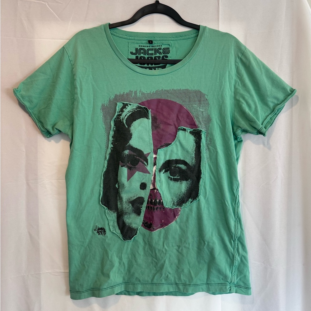 Vintage Jack & Jones Mint Green Graphic Tee
